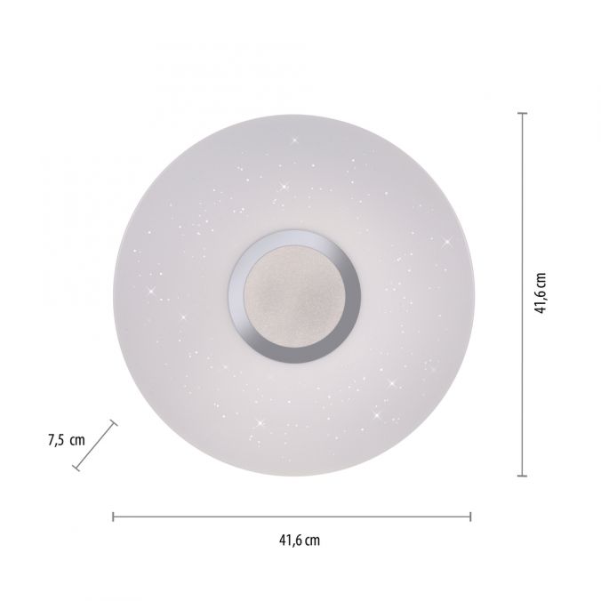 Paul Neuhaus LED-Deckenleuchte, rund, Ø 41,6cm, Sternenhimmeldekor, dimmbar Vierteljährliche Förderung