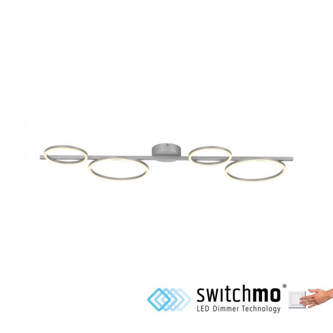 Paul Neuhaus LED Deckenleuchte silber dimmbar in 3 Stufen Ringform Memoryfunktion