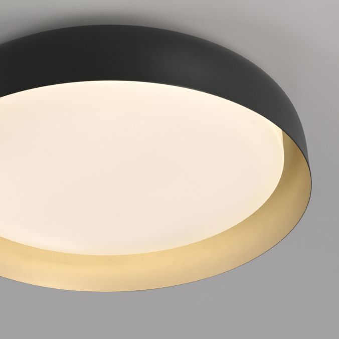 Paul Neuhaus LED Deckenleuchte D=57 schwarz gold dimmbar per Fernbedienung CCT Nur noch ein Tag übrig