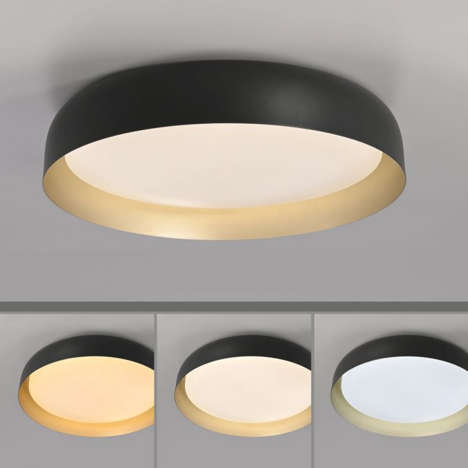 Paul Neuhaus LED Deckenleuchte D=57 schwarz gold dimmbar per Fernbedienung CCT Nur noch ein Tag übrig