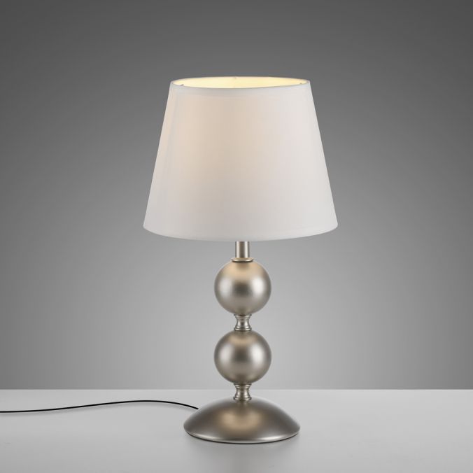 Paul Neuhaus LED Tischleuchte bronze creme weißer Stoffdschirm Schnurschalter Riesige Rabatte