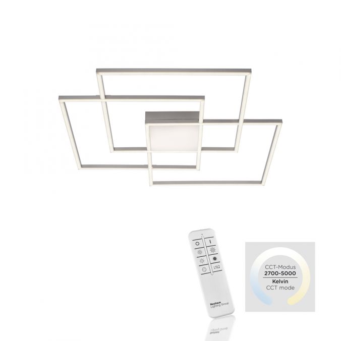 Paul Neuhaus Deckenleuchte, stahl, Fernbedienung, dimmbar, Innenleuchte Fabrikladen