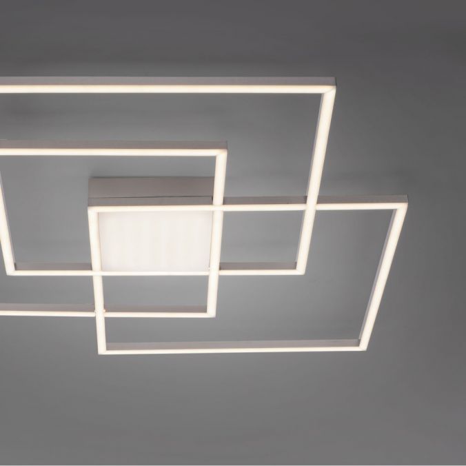 Paul Neuhaus Deckenleuchte, stahl, Fernbedienung, dimmbar, Innenleuchte Fabrikladen