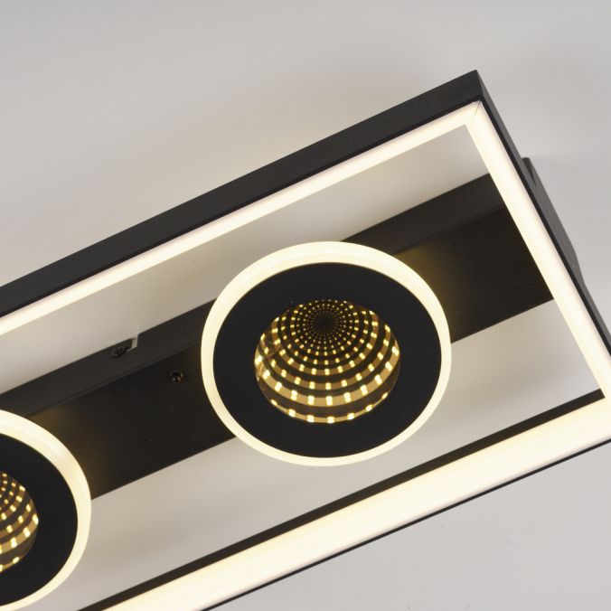 Paul Neuhaus Paul Neuhause Deckenleuchte schwarz Tunneleffekte dimmbar Fernbedienung Begrenzt auf 3 Tage