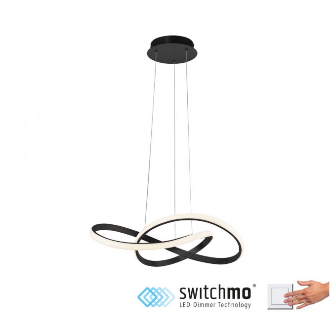 Paul Neuhaus LED-Pendelleuchte, schwarz, dimmbar, höhenverstellbar, IP20