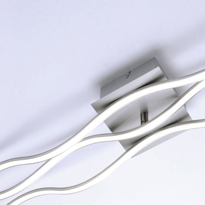 Paul Neuhaus LED-Deckenleuchte, Wellenform, stahl, modern, 3 Lichtbänder, modern, Wave Im Verkauf