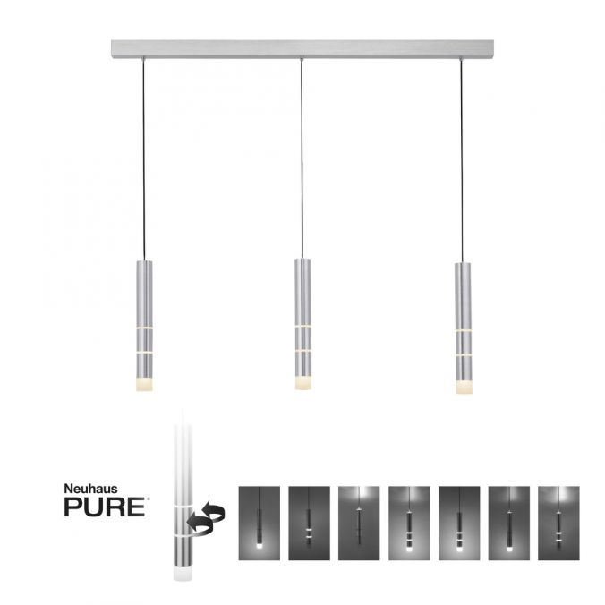 Paul Neuhaus Paul Neuhaus PURE VEGA LED Pendelleuchte aluminium 1 flammig mit Lichtmodi