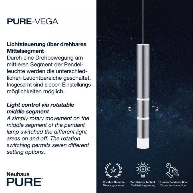 Paul Neuhaus Paul Neuhaus PURE VEGA LED Pendelleuchte aluminium 1 flammig mit Lichtmodi Online