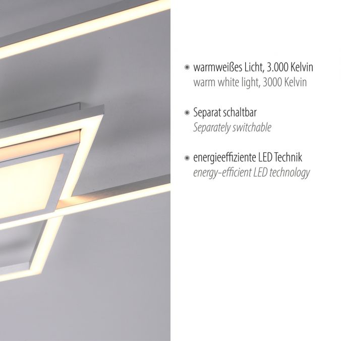 Paul Neuhaus LED Deckenleuchte, stahl, flach, rechteckig, warmweiß Meist gekauft