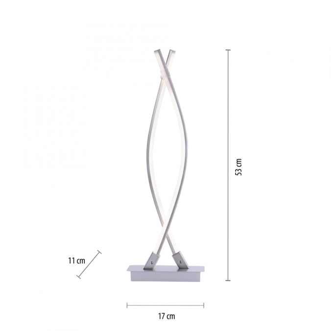 Paul Neuhaus LED-Tischleuchte, stahl, 2 geschwungene Leuchtarme, inkl. Schnurschalter Limitierter Zeitrabatt