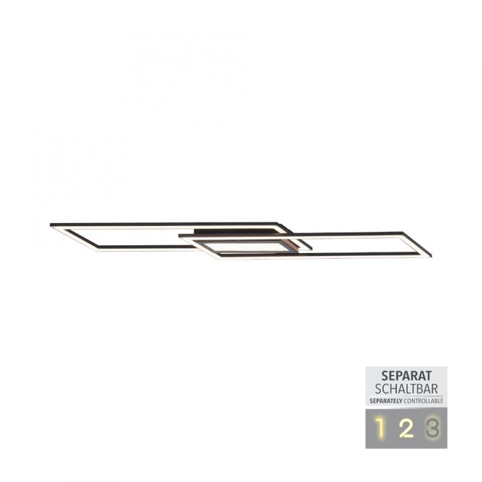 Paul Neuhaus LED Deckenleuchte 100x17,9cm schwarz flach Memoryfunktion schlichtes Panel