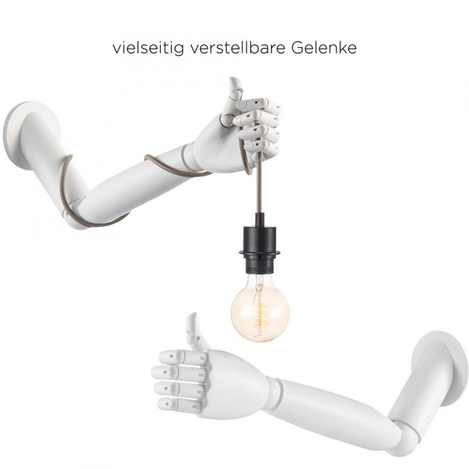 Paul Neuhaus Arm-Lampe, Wand-Halterung, Holz, weiß Begrenztes Angebot