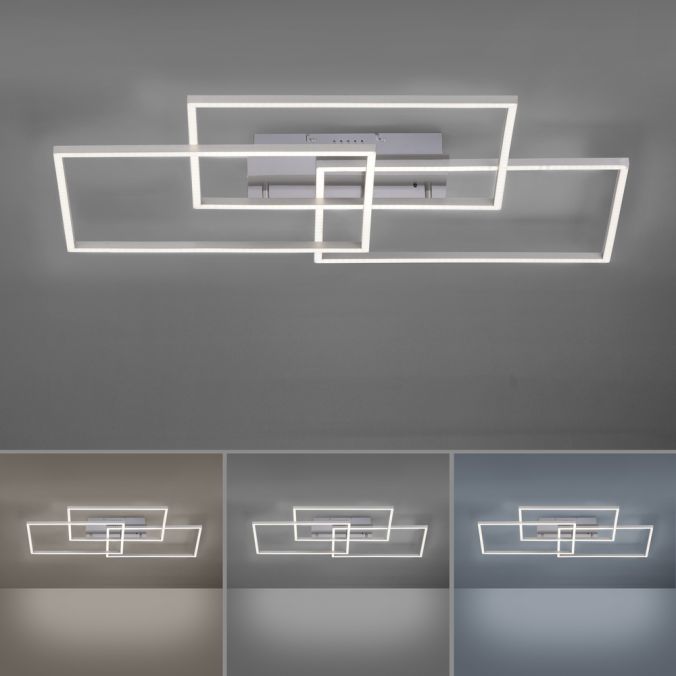 Paul Neuhaus LED Deckenleuchte, stahlfarben, modernes Design, CCT-Steuerung, Flur Online Shopping