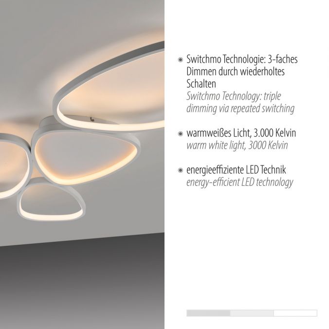 Paul Neuhaus LED Deckenleuchte weiß dimmbar in 3 Stufen Memoryfunktion Wohnzimmer Exklusivangebot