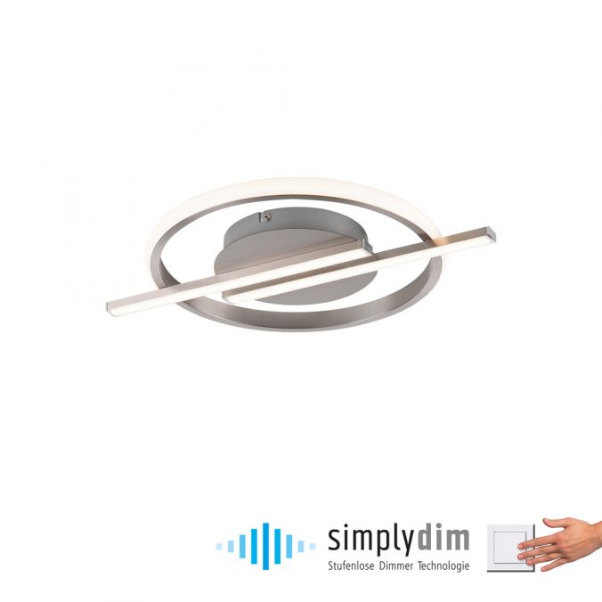 Paul Neuhaus LED Deckenleuchte silber Simply Dimm Technik Memoryfunktion