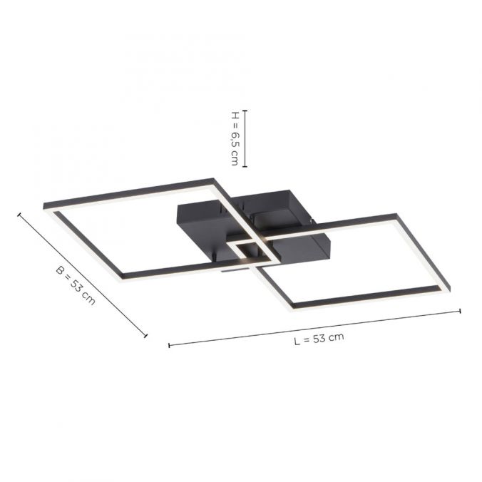 Paul Neuhaus LED Deckenleuchte, schwarz, Lichtfarbensteuerung, Fernbedienung, dimmbar Saisonschlussverkauf