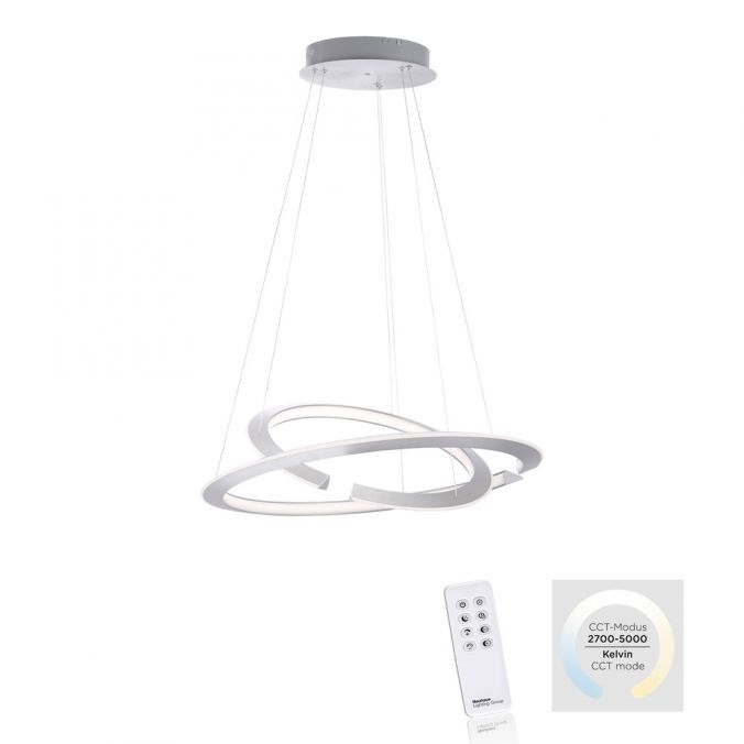 Paul Neuhaus LED Pendelleuchte,silber, rund, CCT-Steuerung, individuell einstellbar,