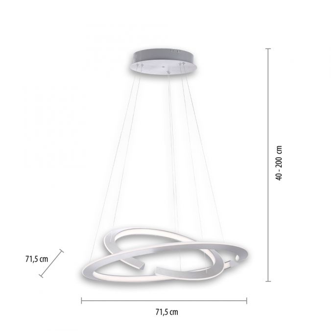 Paul Neuhaus LED Pendelleuchte,silber, rund, CCT-Steuerung, individuell einstellbar, Black Friday