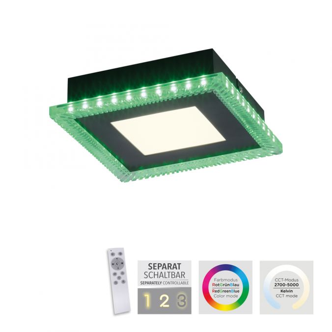 Paul Neuhaus LED Deckenleuchte schwarz RGB Farbmodus CCT dimmbar steuerbar