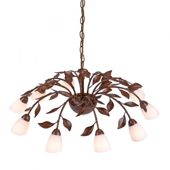 Paul Neuhaus Pendelleuchte, rostfarben, Kronoptik, 10-flammig, G9 Fassung, rustikal Online Outlet