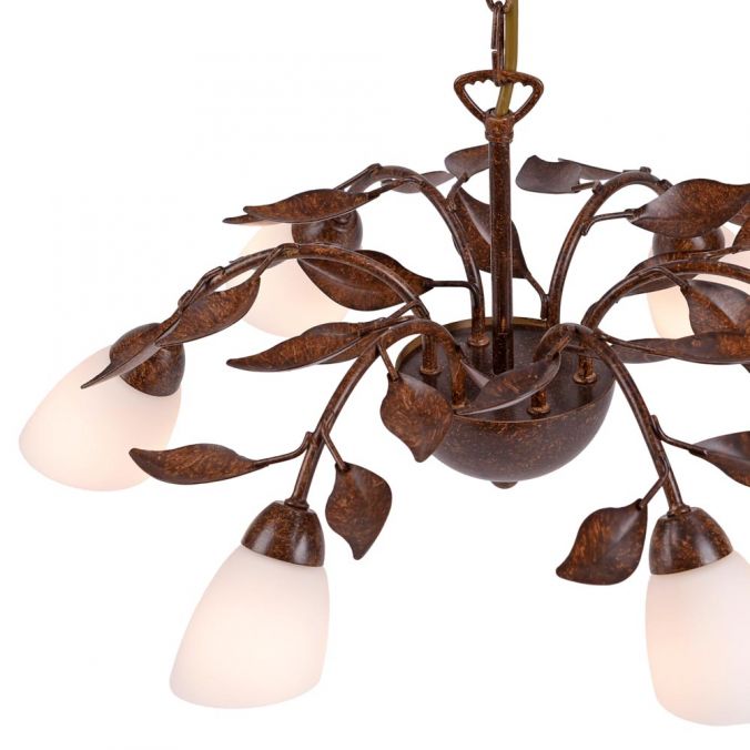 Paul Neuhaus Pendelleuchte, rostfarben, Kronoptik, 5-flammig, G9 Fassung Zeitlich begrenztes Angebot