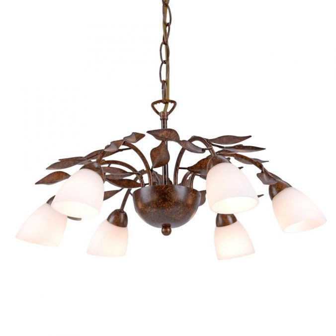 Paul Neuhaus Pendelleuchte, rostfarben, Kronoptik, 5-flammig, G9 Fassung Zeitlich begrenztes Angebot