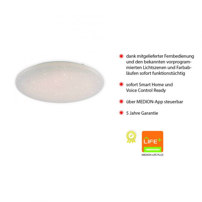 Paul Neuhaus LED Deckenleuchte, weiß, rund, Sterneneffekt, Lichtfarbensteuerung, modern Exklusive Angebote