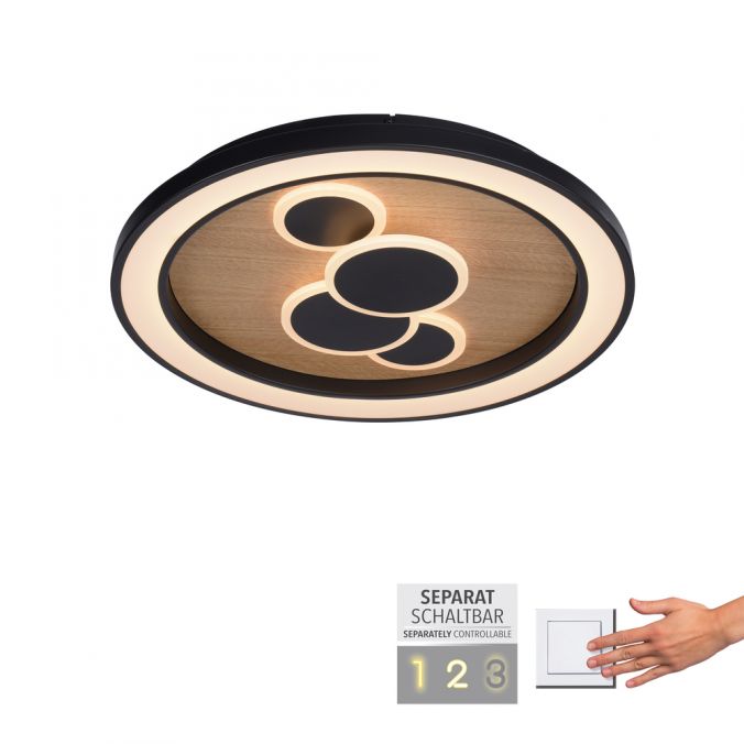 Paul Neuhaus LED Deckenleuchte rund Holz Natur Eiche Serienschaltung steuerbar Neuheiten