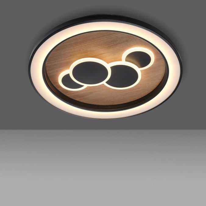 Paul Neuhaus LED Deckenleuchte rund Holz Natur Eiche Serienschaltung steuerbar Neuheiten