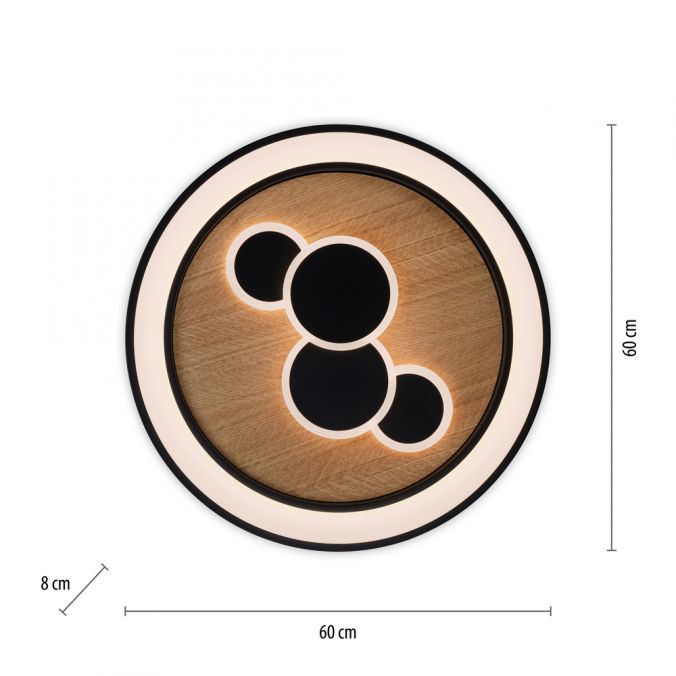 Paul Neuhaus LED Deckenleuchte rund Holz Natur Eiche Serienschaltung steuerbar Neuheiten