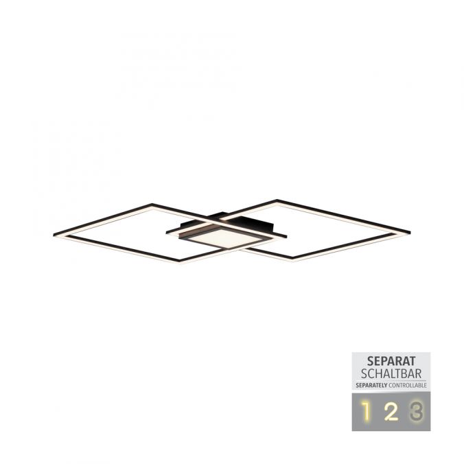 Paul Neuhaus LED Deckenleuchte 106x37cm schwarz flach Memoryfunktion schlichtes Panel Tägliche Deals