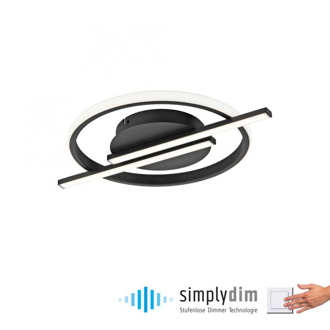 Paul Neuhaus LED Deckenleuchte schwarz modernes Design SimplyDim Memoryfunktion Sonderangebote
