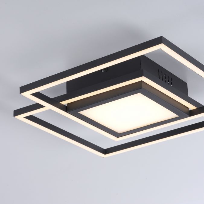 Paul Neuhaus LED Deckenleuchte schwarz quadratisch modern steuerbar Innenlampe Riesige Ersparnisse