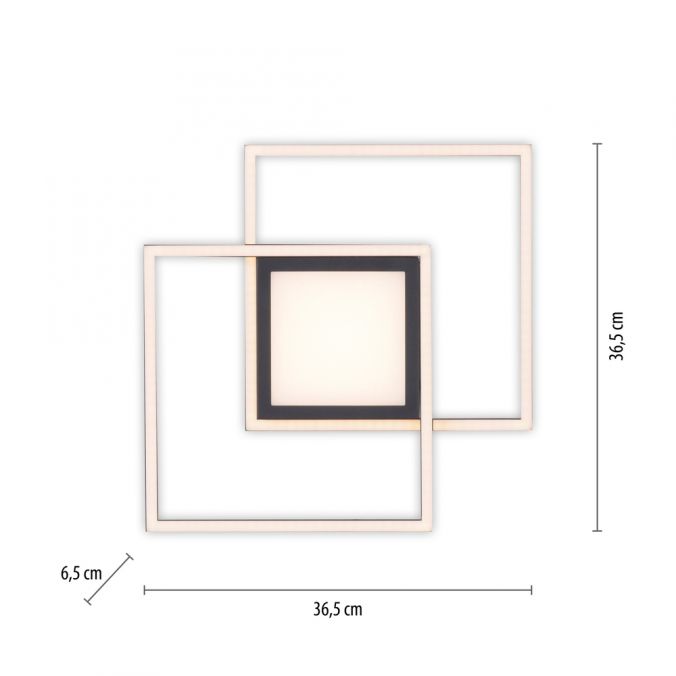 Paul Neuhaus LED Deckenleuchte schwarz quadratisch modern steuerbar Innenlampe Riesige Ersparnisse