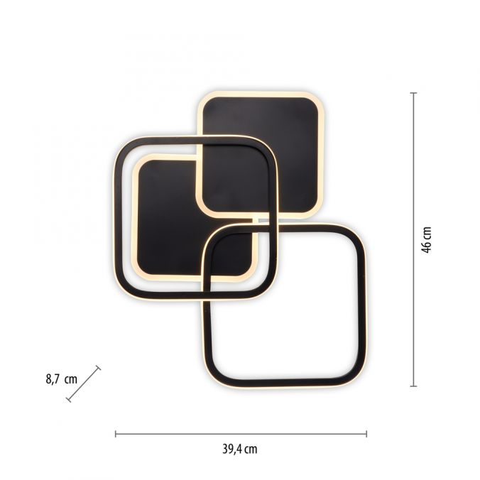 Paul Neuhaus LED Deckenleuchte eckig schwarz warmweiß modern Wochenangebot