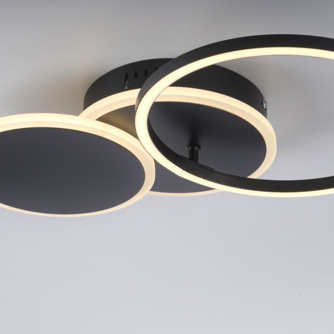 Paul Neuhaus LED Deckenleuchte rund schwarz schwenkbar warmweiß modern Letzte 3 Tage