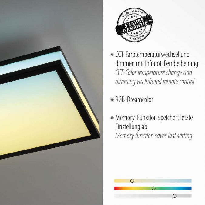 Paul Neuhaus LED Deckenleuchte 100x25cm schwarz rechteckig RGB Dreamcolor dimmbar Panel JETZT KAUFEN