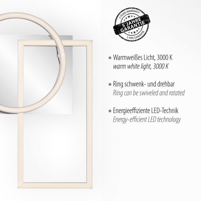 Paul Neuhaus LED Deckenleuchte, stahlfarben, warmweiß, drehbar, 2xLED Neueste Stile