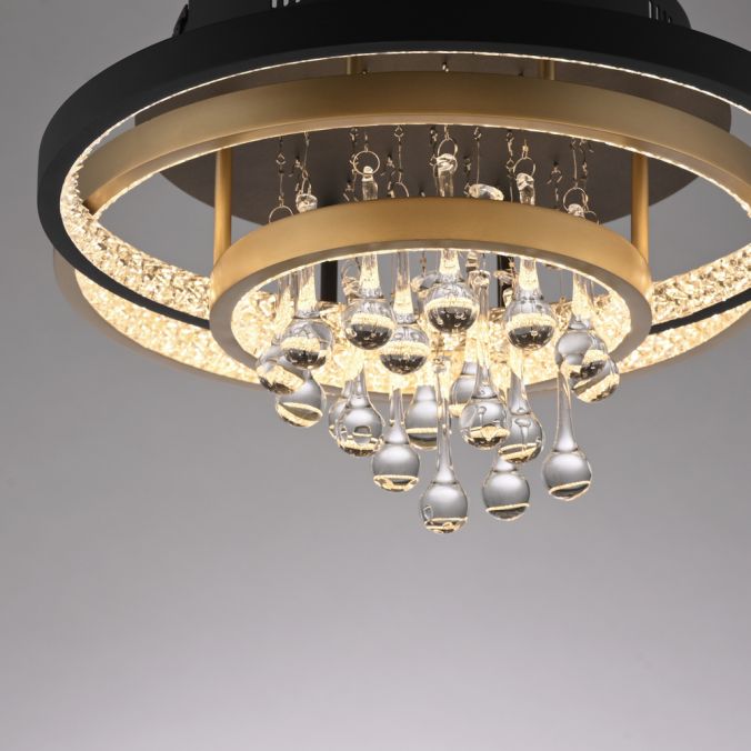 Paul Neuhaus Paul Neuhaus Deckenleuchte schwarz messing Kristallanhänger dimmbar Letzte 2 Tage