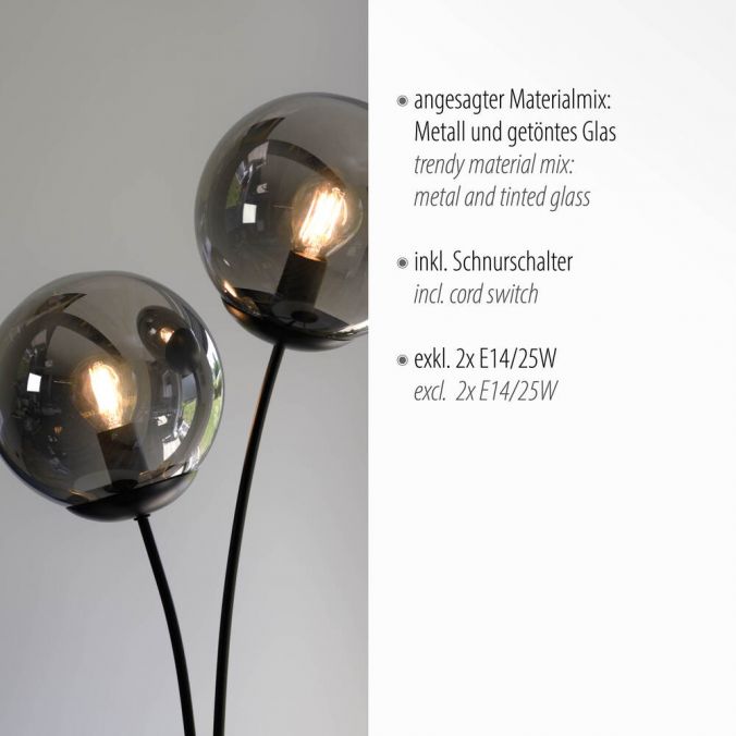 Paul Neuhaus LED Tischleuchte, schwarz, schlicht, Schnurschalter, 2 flammige Tischlampe Zeitbegrenzte Promotion
