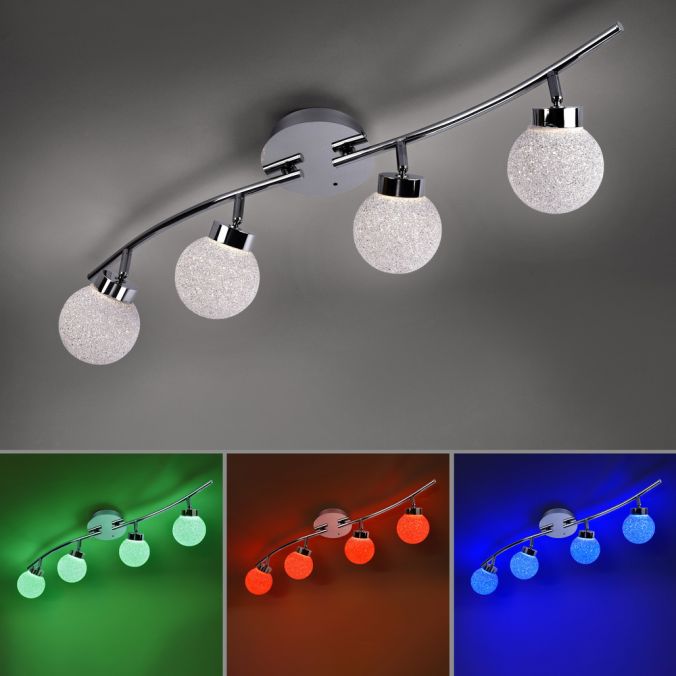 Paul Neuhaus LED Deckenleuchte, 4-flammig, chrom, Strahlerleiste, dimmbar, Fernbedienung Nur für heute