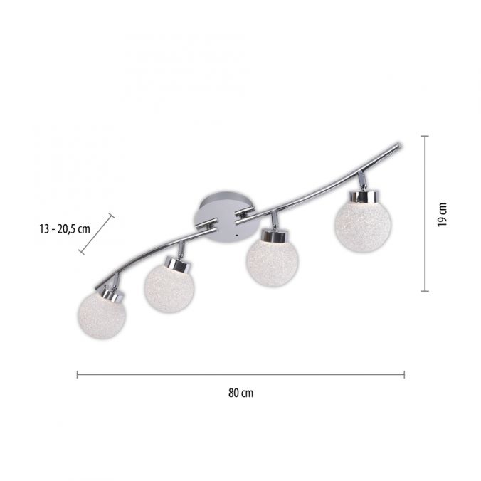 Paul Neuhaus LED Deckenleuchte, 4-flammig, chrom, Strahlerleiste, dimmbar, Fernbedienung Nur für heute