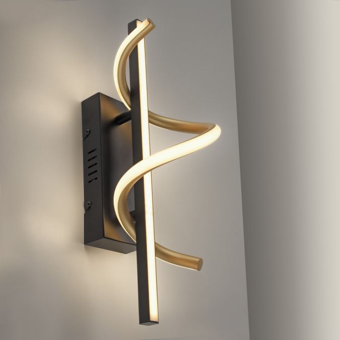 Paul Neuhaus LED Wandleuchte schwarz messing dimmbar in 3 Stufen geschwungen Bis zu 55% Rabatt