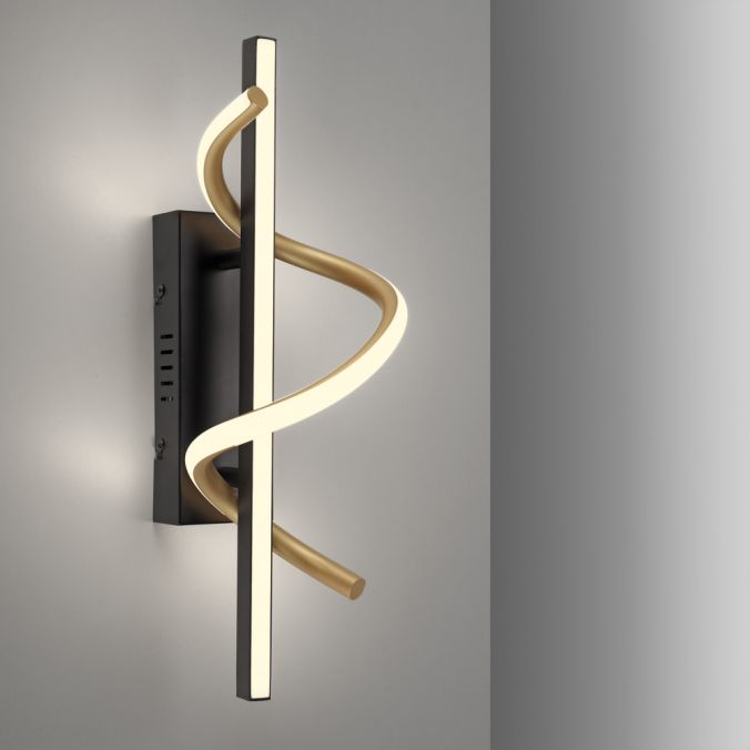 Paul Neuhaus LED Wandleuchte schwarz messing dimmbar in 3 Stufen geschwungen Bis zu 55% Rabatt