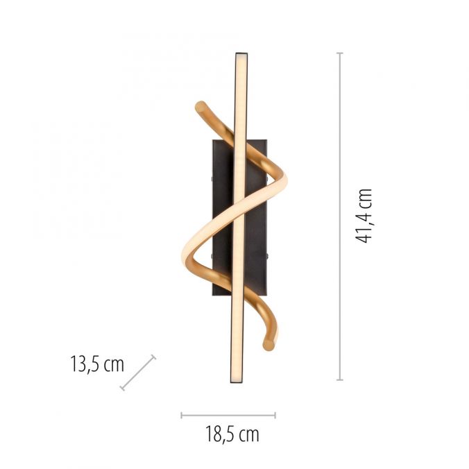 Paul Neuhaus LED Wandleuchte schwarz messing dimmbar in 3 Stufen geschwungen Bis zu 55% Rabatt