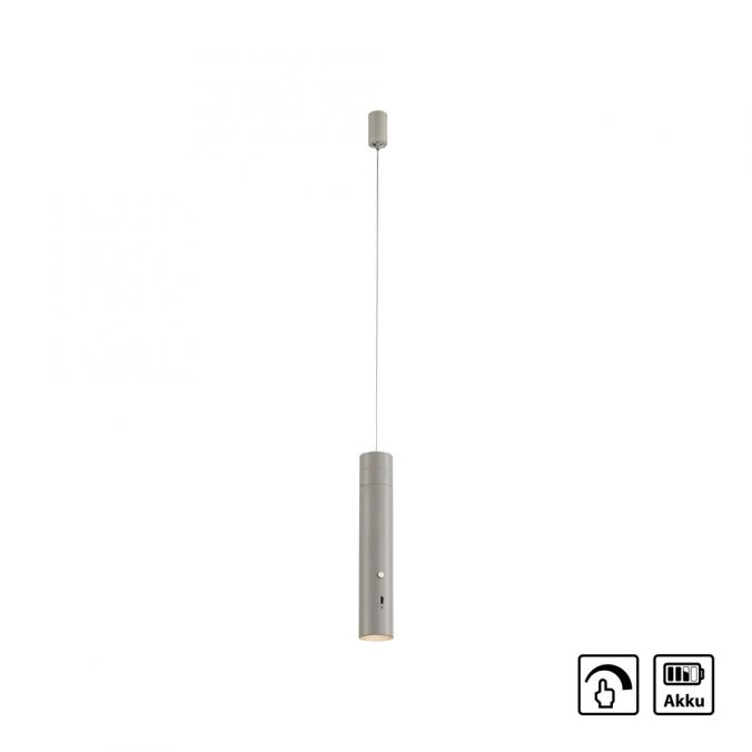 Paul Neuhaus LED Pendelleuchte greige höhenverstellbar magnetischer Kopf Akku