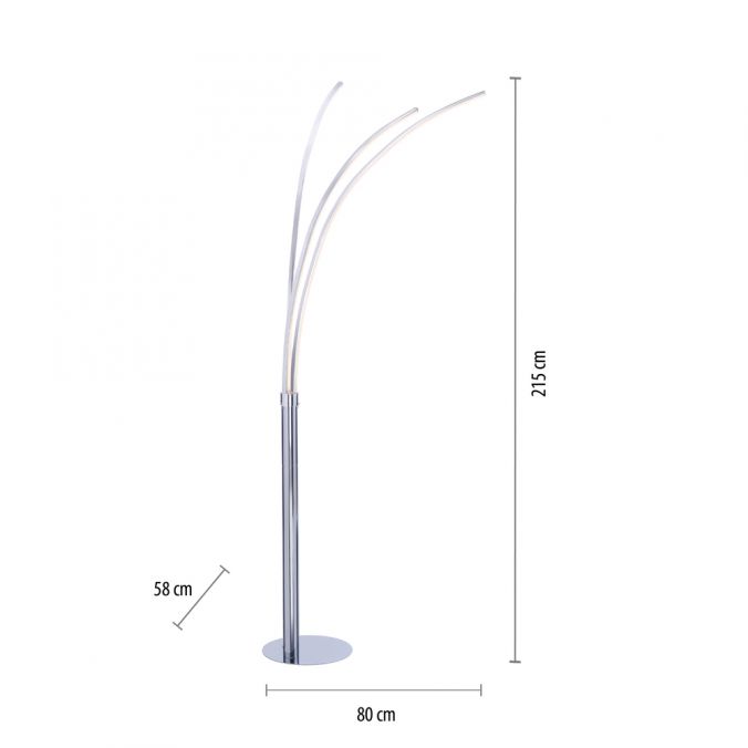 Paul Neuhaus LED-Stehleuchte, Chrom, 3 Leuchtarmen, warmweiß, Kippschalter Rabatte dieses Monats