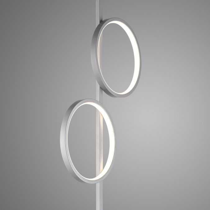 Paul Neuhaus LED Stehleuchte silber Leselampe mit Fußschalter Leuchtringe schlichtes Design 2025