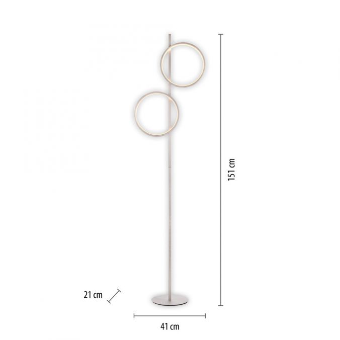 Paul Neuhaus LED Stehleuchte silber Leselampe mit Fußschalter Leuchtringe schlichtes Design 2025