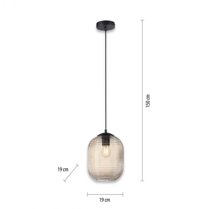 Paul Neuhaus LED Pendelleuchte 1 flammig amberfarben retro Stil Glasschirm oval transparent Online